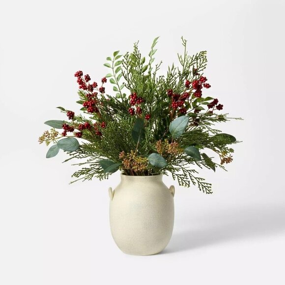 Threshold Studio McGee Red Berry Holiday Artificial Arrangement - Christmas 2024 - Picture 1 of 4